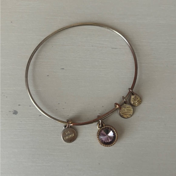 Alex and Ani October Birthstone Charm Bangle, rose - Picture 2 of 5